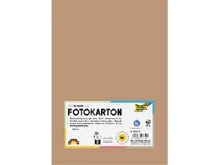 Dekorkarton, 2 oldalas, A4, 300 g, 50 lap, FOLIA, világosbarna