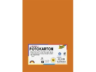 Dekorkarton, 2 oldalas, A4, 300 g, 50 lap, FOLIA, világosnarancs