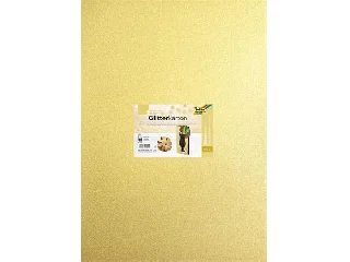 Dekorkarton tömb, csillámos, 1 oldalas, 50x70 cm, 300g, 5 lap, FOLIA, arany