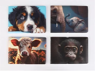 Diák- és igazolványtartó, fekvő, 6 betét lappal, mintás PVC,