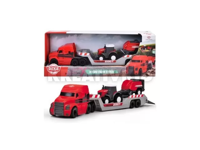 Dickie: Massey Ferguson Micro Farm traktor szállító jármű játékszett