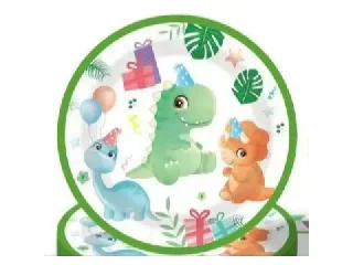 Dinó mintás papírtányér - 10 db-os