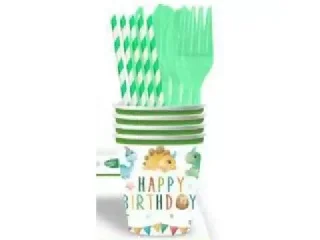 Dinó mintás születésnapi papírpohár - 10 db-os