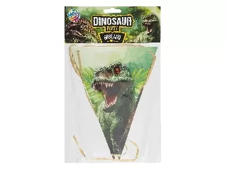 Dínós papír girland, 3 m, 7 zászló