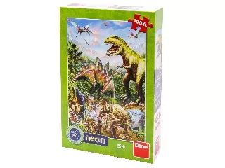 Dinoszauruszok 100 darabos neon XXL puzzle