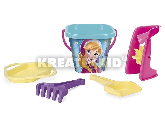 Wader: Disney Hercegnők Jégvarázs, vödrös homokozó szett, 5 részes
