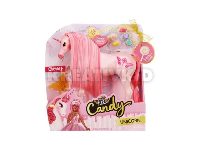 Dream Ella: Candy unikornis figura cukorka alakú sörénydíszekkel - pink