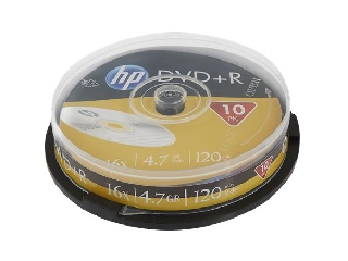 DVD-R lemez, 4,7 GB, 16x, 10 db, hengeren, HP