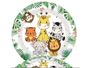 Dzsungel mintás papírtányér - 10 db-os