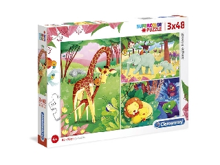 Dzsungel 3x48db-os supercolor puzzle