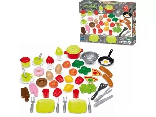 Ecoiffier: Nagy élelmiszer és kiskonyha szett - 50 db-os