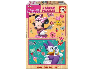 Educa Minnie egér boldog segítői fa puzzle, 2 x 16 darabos