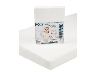 EKO Gumis lepedő, Jersey, fehér, 120x60 cm