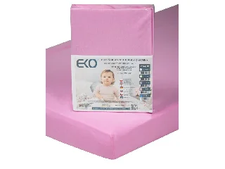 EKO Gumis lepedő, Jersey, rózsaszín, 120x60 cm