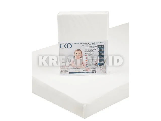 EKO Vízálló gumis lepedő, Jersey, fehér, 120x60 cm