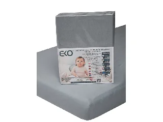 EKO Vízálló gumis lepedő, Jersey, szürke, 120x60 cm