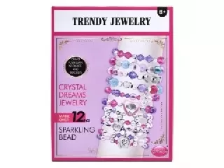 Ékszerkészítő szett virág alakú dobozzal - lila