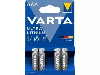 Elem, AAA mikro, 4 db, lítium, VARTA