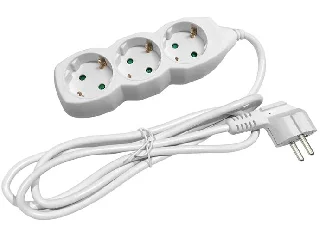 Elosztósor, 3 aljzat, 3 m, ENTAC, fehér