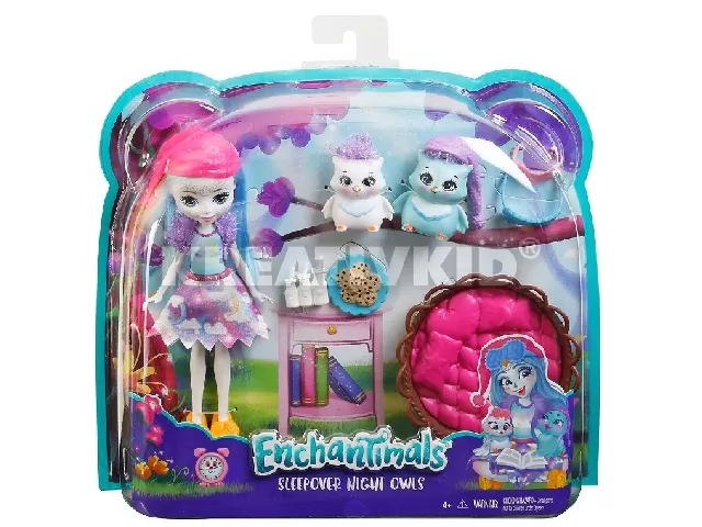 Enchantimals baba állatkával - Pizsiparti baglyokkal játékszett