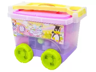 Építőkocka kiskocsiban 33 darabos készlet