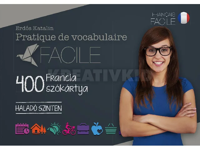 ERDŐS KATALIN: PRATIQUE DE VOCABULAIRE FACILE - 400 FRANCIA SZÓKÁRTYA(HALADÓ SZINTEN)