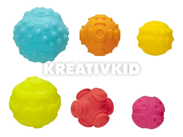 Érzékfejlesztő labda 6 darabos készlet