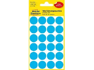 Etikett, 18 mm, kör, AVERY ZWECKFORM, kék, 96 etikett/csomag