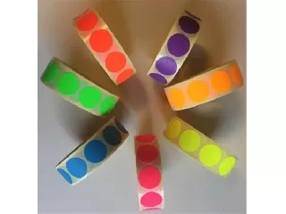 Etikett, 20 mm kör, 1000 etikett/tekercs, fluo piros