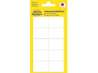 Etikett, 32x23 mm, kézzel írható, lekerekített sarkú, AVERY ZWECKFORM, 60 etikett/csomag