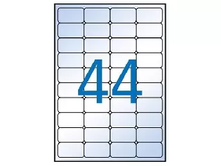 Etikett, 48,5x25,4 mm, poliészter, kerekített sarkú, APLI, átlátszó, 440 etikett/csomag