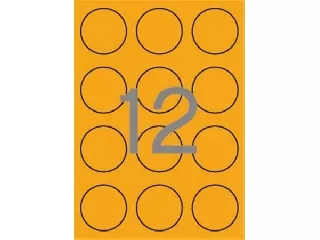 Etikett, 60 mm kör, színes, APLI, neon narancs, 240 etikett/csomag