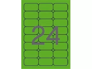 Etikett, 64x33,9 mm, színes, kerekített sarkú, APLI, neon zöld, 480 etikett/csomag