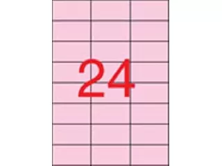 Etikett, 70x37 mm, színes, APLI, pasztell rózsaszín, 480 etikett/csomag