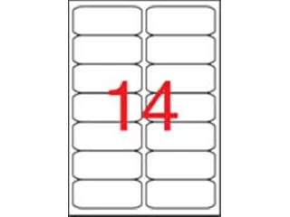 Etikett, 99,1x38,1 mm, poliészter, időjárásálló, kerekített sarkú, fehér, APLI, 280 etikett/csomag