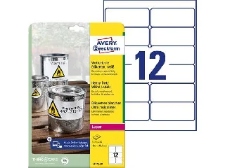 Etikett, 99,1x42,3 mm, poliészter, időjárásálló, AVERY ZWECKFORM, fehér, 240 etikett/csomag