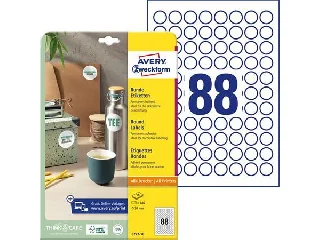 Etikett, univerzális, 20 mm, kör, AVERY ZWECKFORM, 880 etikett/csomag