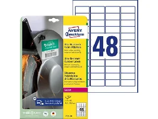 Etikett, univerzális, 45,7x21,2 mm, extra erős, polietilén,  AVERY ZWECKFORM, 480 etikett/csomag