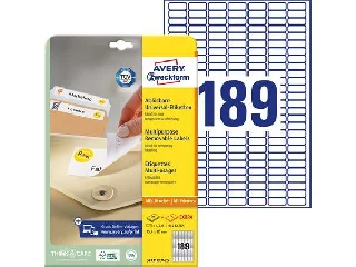 Etikett, univerzális, eltávolítható, 25,4x10 mm, AVERY ZWECKFORM, 5670 etikett/csomag