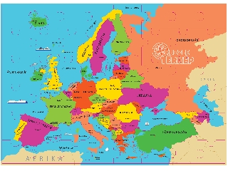 Európa térkép puzzle magya felirattal 69db 66x47cm