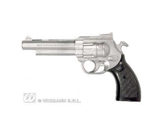 Ezüst - fekete revolver jelmez kiegészítő