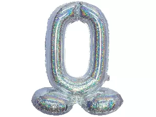 Ezüst színű hologramos lábas lufi - 0