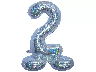 Ezüst színű hologramos lábas lufi - 2