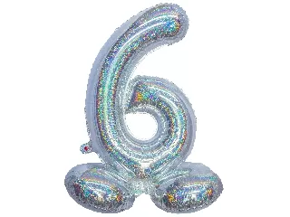 Ezüst színű hologramos lábas lufi - 6