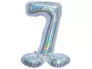 Ezüst színű hologramos lábas lufi - 7