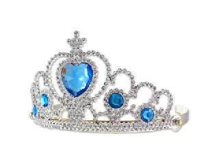 Ezüst tiara kék kövekkel