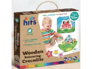 Fa egyensúlyozó krokodil készségfejlesztő játék
