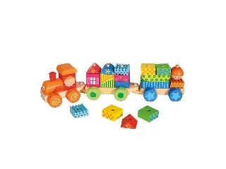 Fa játékvonat kiegészítőkkel