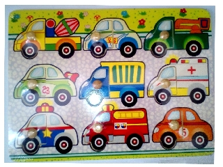 Fa puzzle járművek 9 darabos