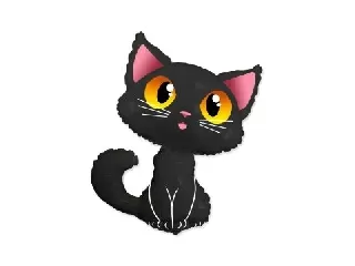 Fekete macska fólia lufi - 61 cm